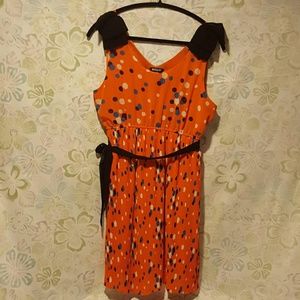 Cute polkadot orange summer dress